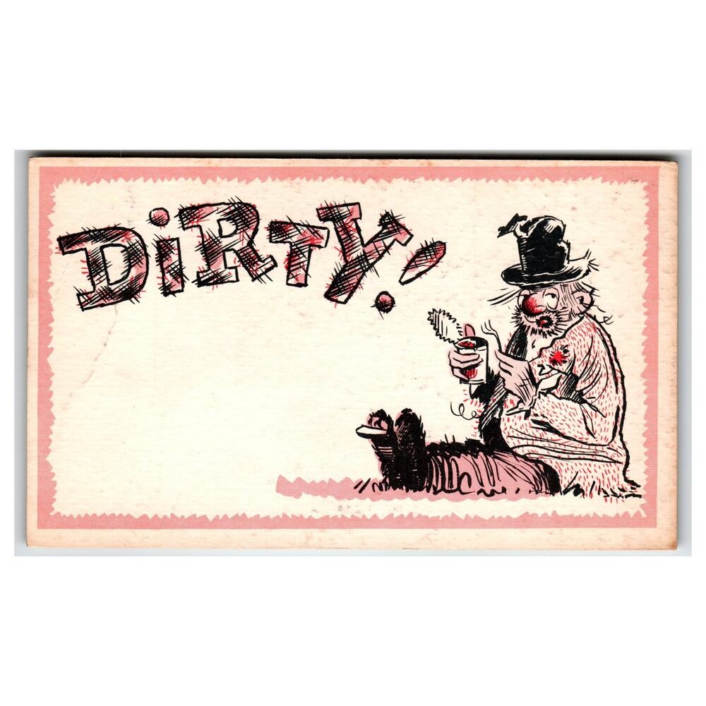 Vintage Dirty Humor Valentine Postcard Old Man Cartoon CVC Unposted
